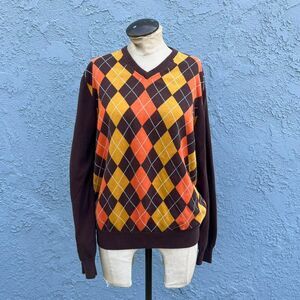 International Male Men's Sweater Size Small 90s argyle